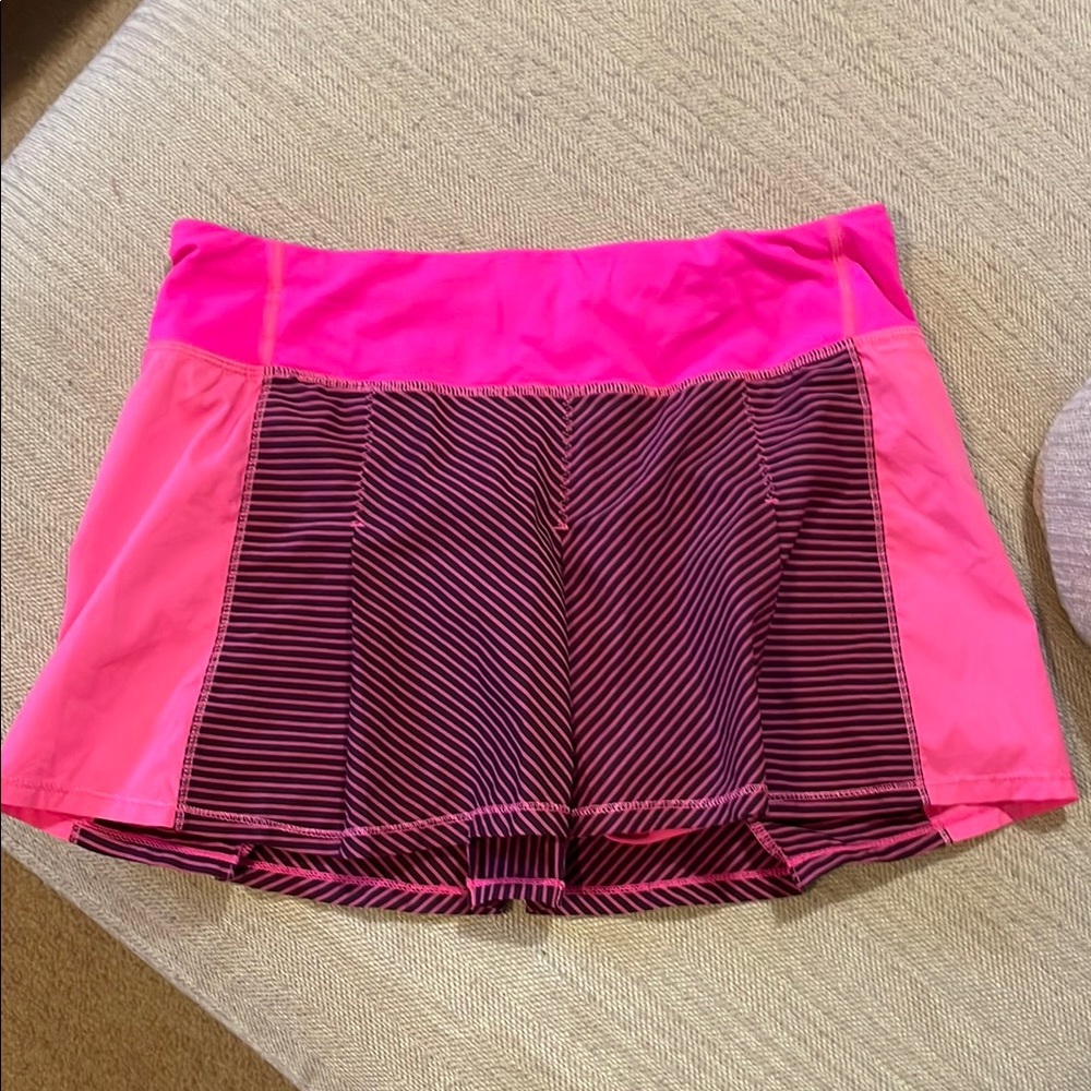 Lululemon Athletica Pink and Black Skirt with shorts underneath